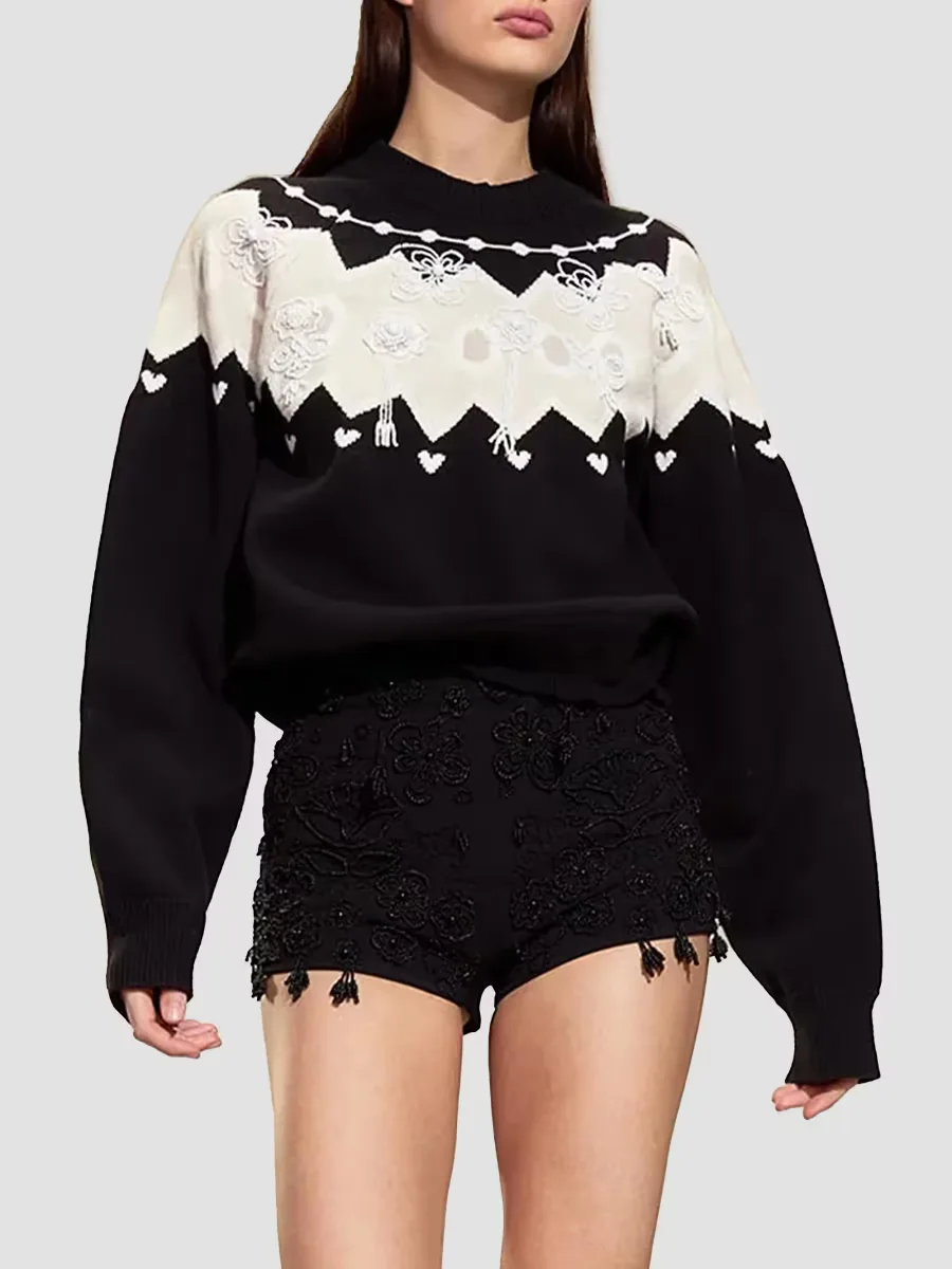Milei Beaded Knit Sweater by Cynthia Rowley