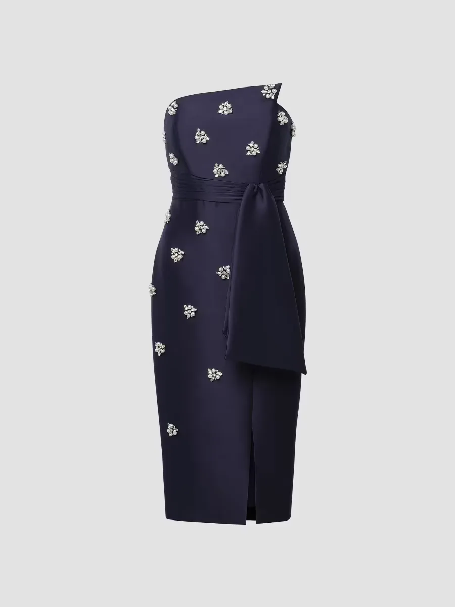 Ria Floral-Embellished Sheath Cocktail Dress by Kay Unger