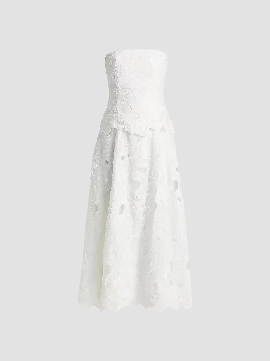 Isla Strapless Lace Midi-Dress by As It May