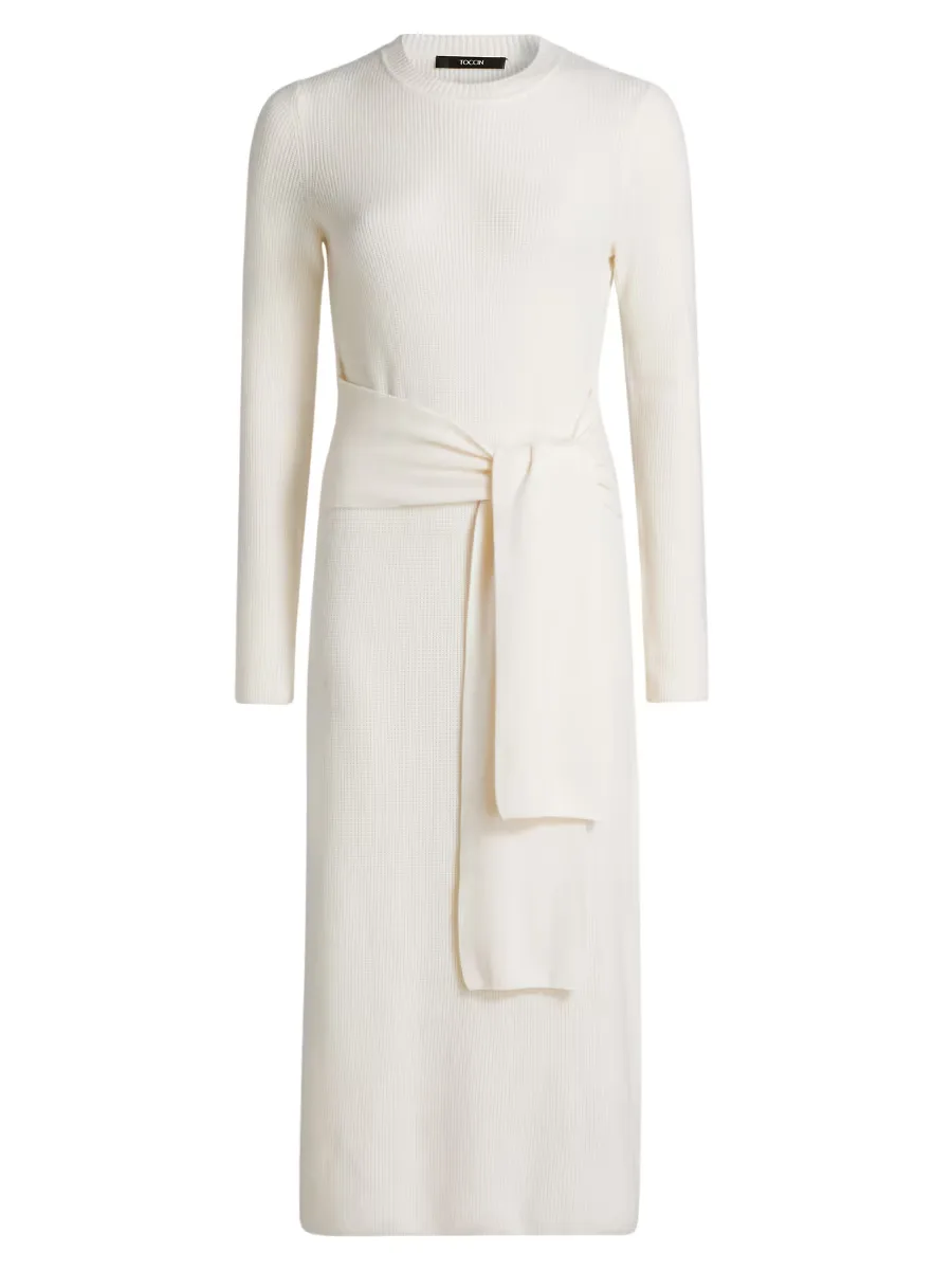 Blakely Wool-Cashmere Crewneck Midi-Dress by Toccin