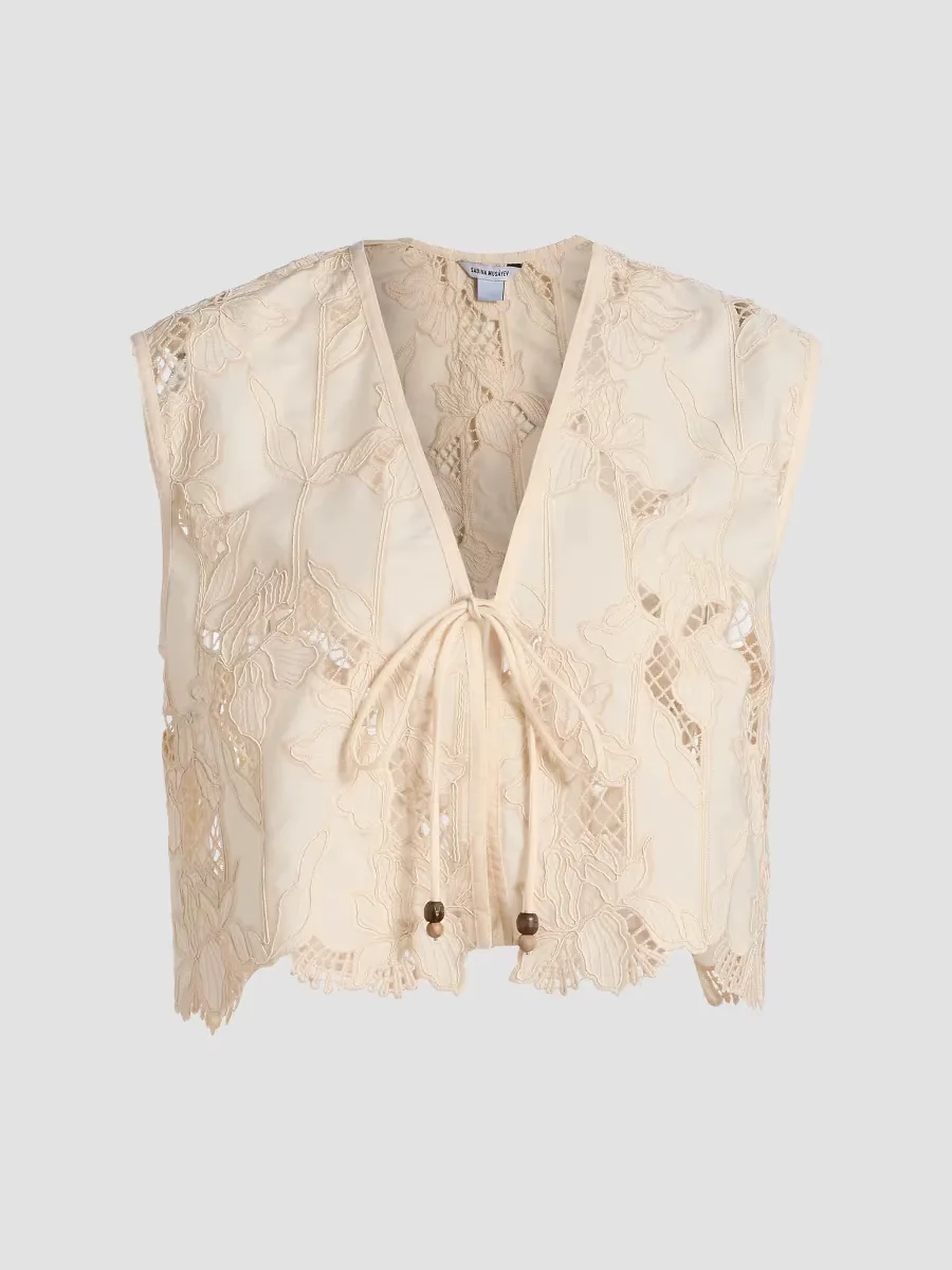 Sorrento Guipure Lace Vest by Sabina Musyev