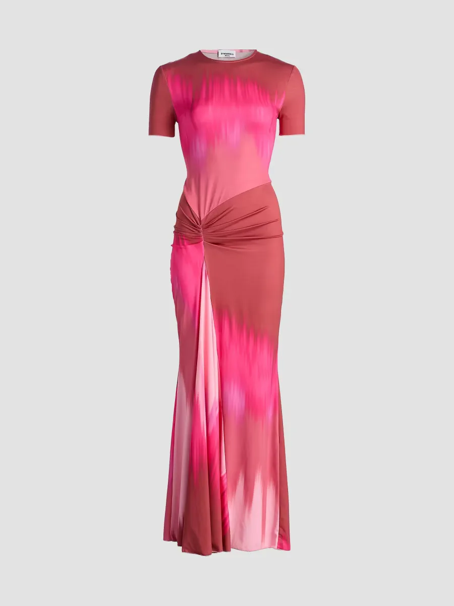 Annie Patterned Jersey Body-Con Maxi Dress by Eywasouls Malibu