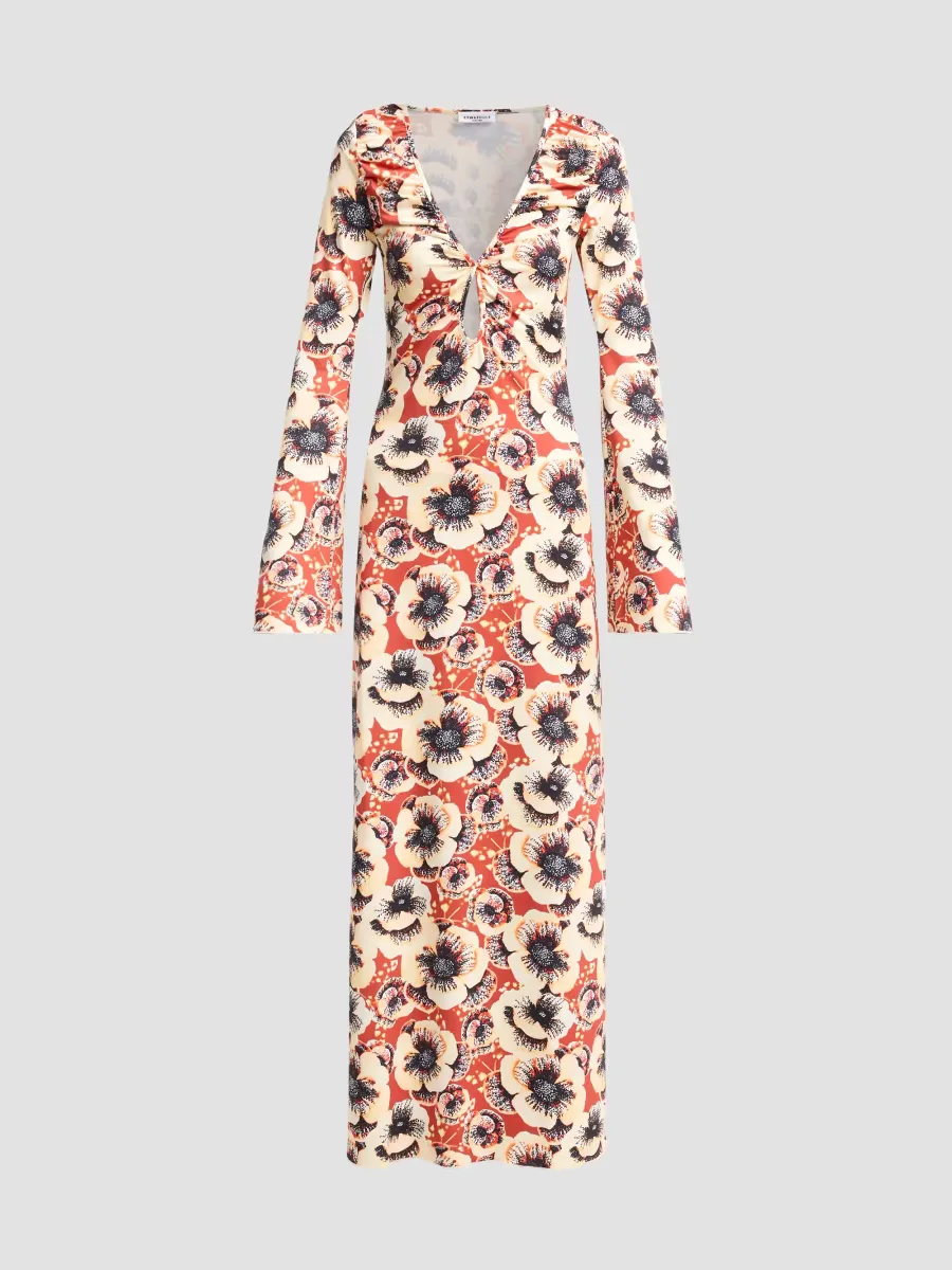 Diana Floral Bell Sleeve Maxi Dress by Eywasouls Malibu