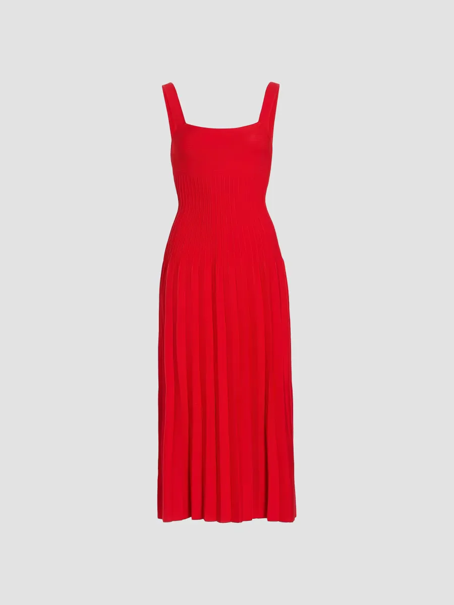 Ellison Rib-Knit Sleeveless Midi-Dress by STAUD