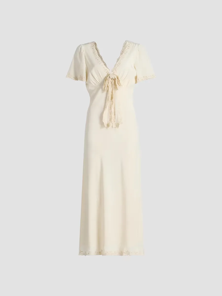 Brunello Embroidered Silk Midi-Dress