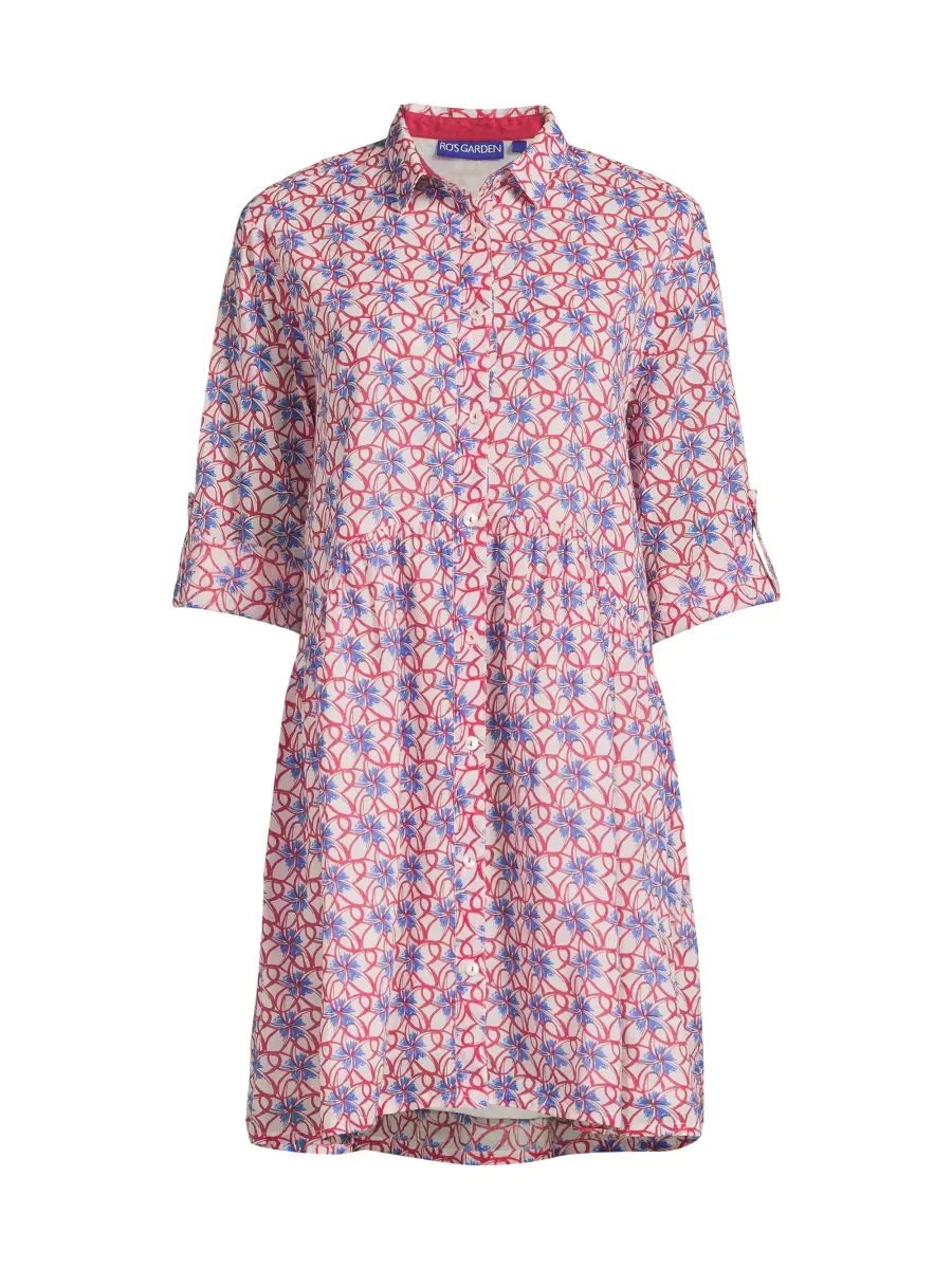 Deauville Geometric-Print Cotton Mini-Shirtdress by Ros Garden