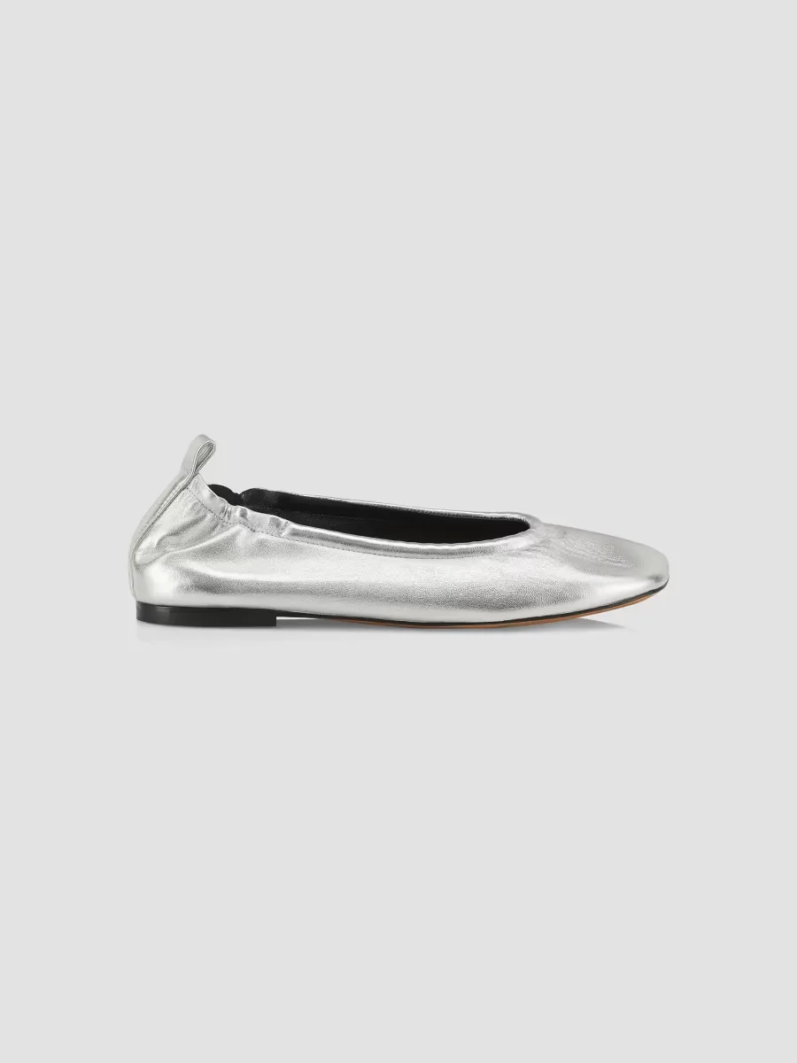 Stretch-Back Metallic Leather Ballet Flats by 3.1 Phillip Lim