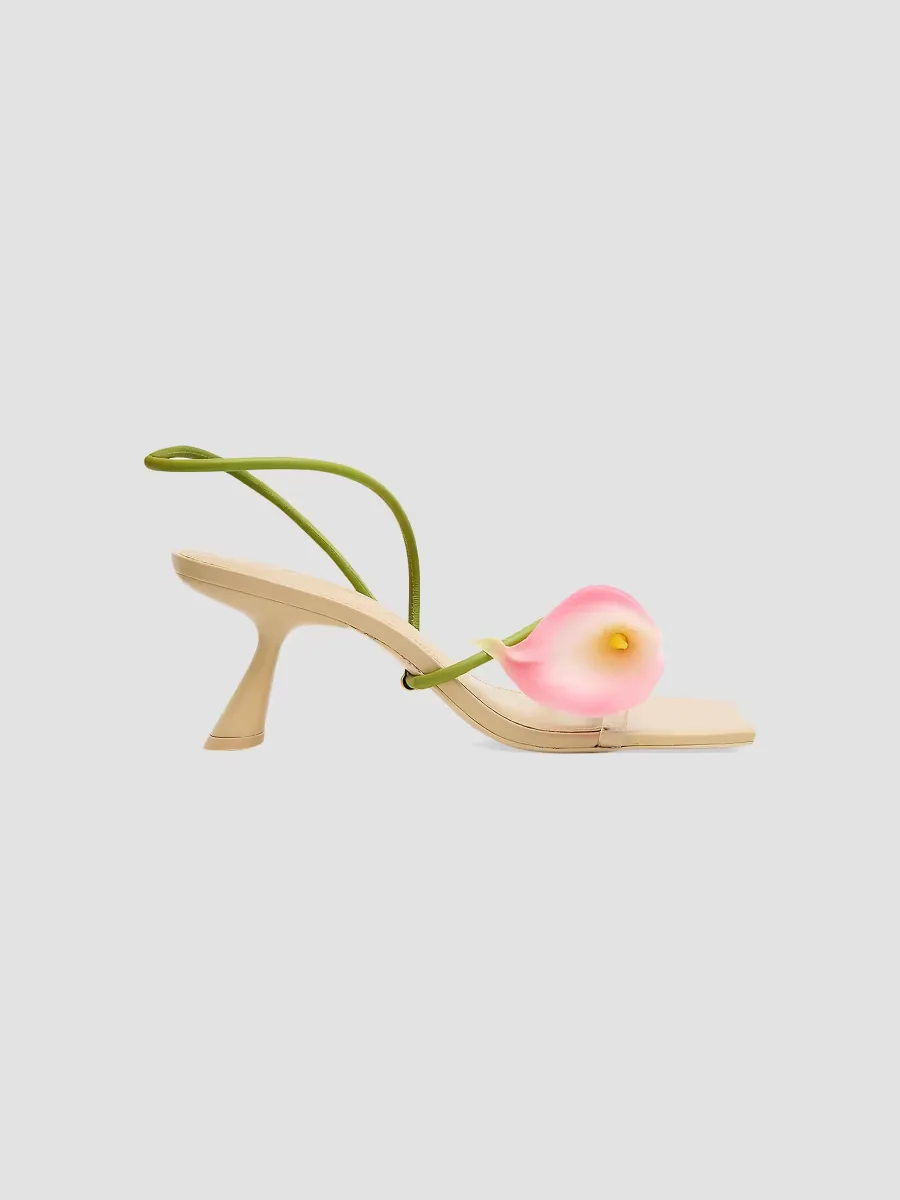 Ria 65MM Calla Lily Leather Slingback Sandals by Cult Gaia