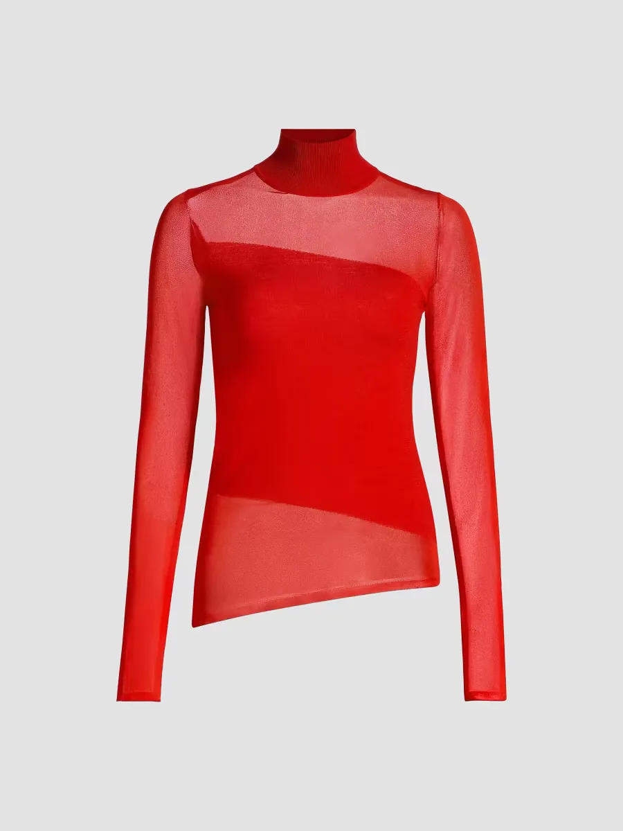 Sheer Merino Wool Asymmetric Top by Jason Wu