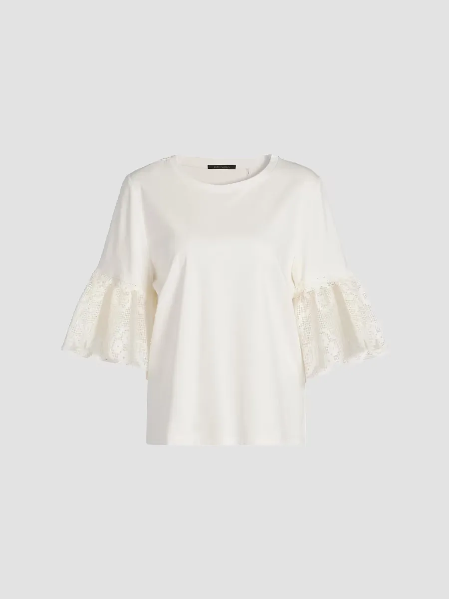 Amanda Lace-Trimmed Cotton T-Shirt by Kobi Halperin