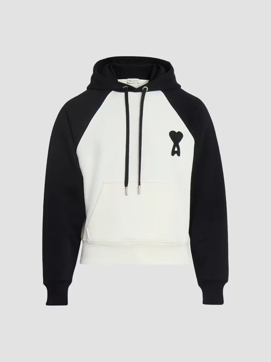 Boxy Crochet Ami De Coeur Raglan Hoodie by AMI Paris