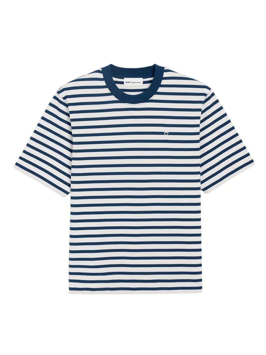Quota Striped Crewneck T-Shirt by AMI Paris