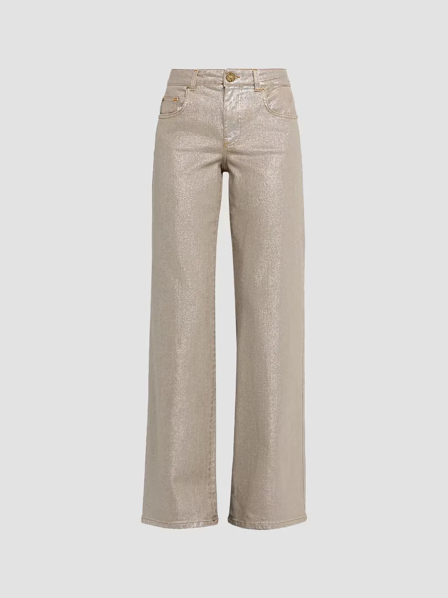 Coated Wide-Leg Jeans by Maison Common