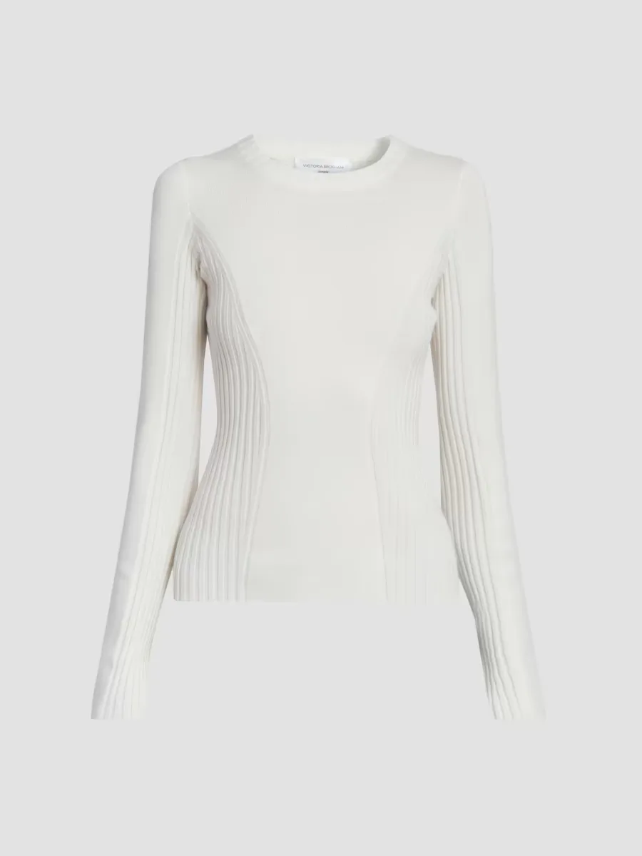 Wool-Blend Rib-Knit Sweater by Victoria Beckham