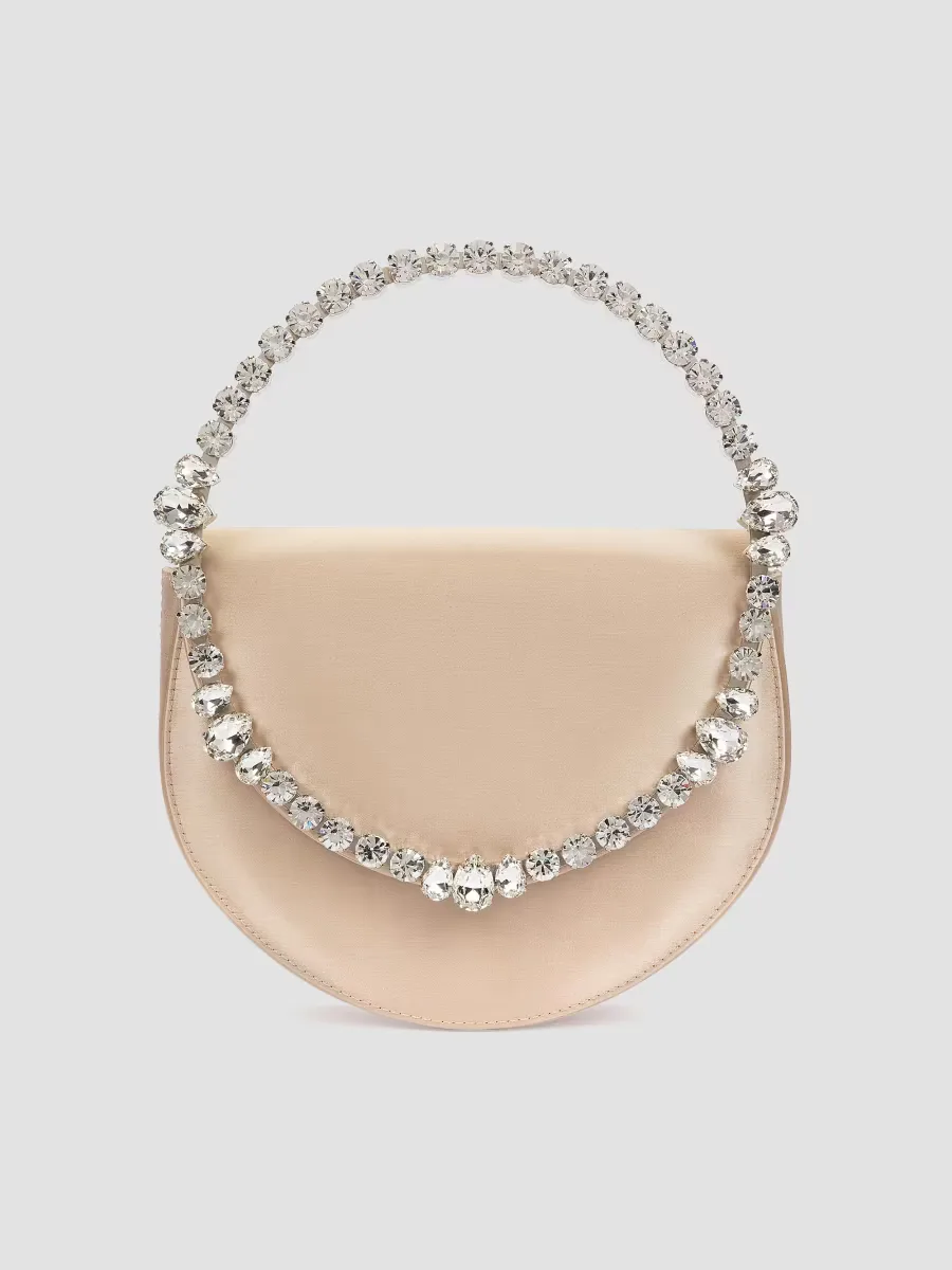 Lily Crystal-Embellished Satin Clutch by LAlingi