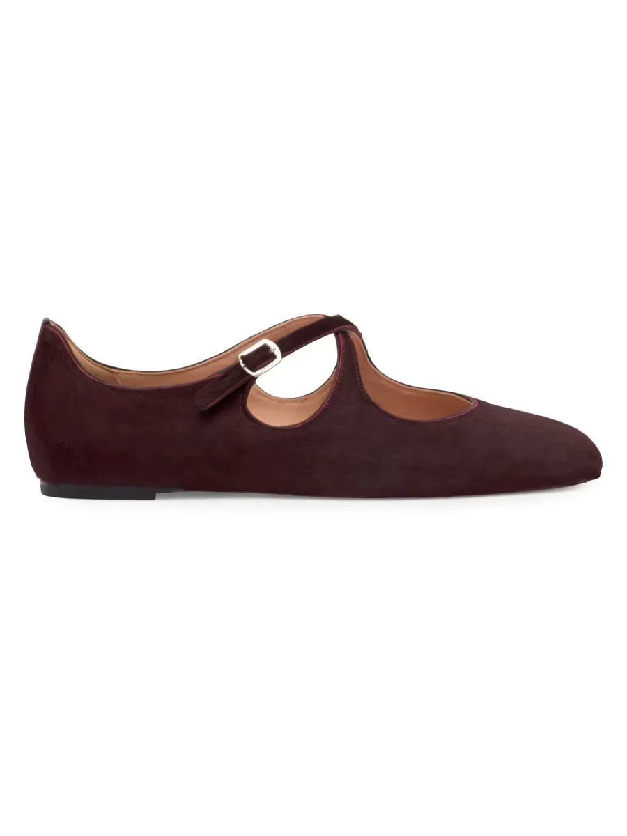 Beliska Crossed-Strap Ballerina Flats by Bally