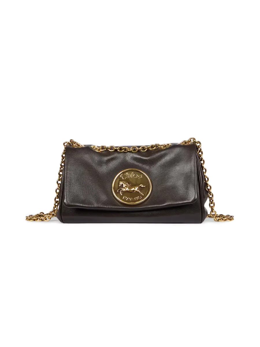 Small Heritage Leather Chain Shoulder Bag by Chloé