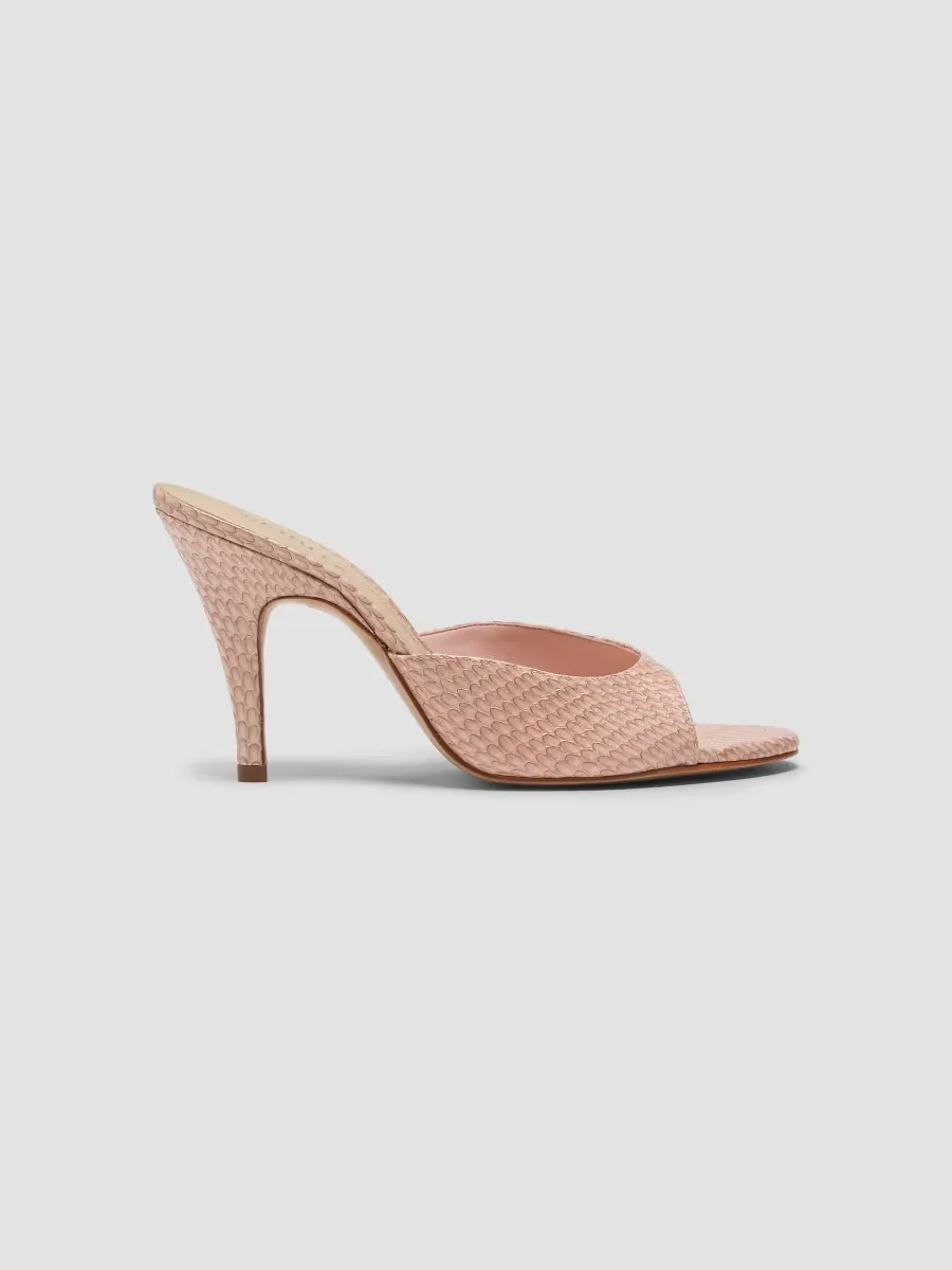 Clea 90MM Snake-Embossed Leather Sandals by SCHUTZ