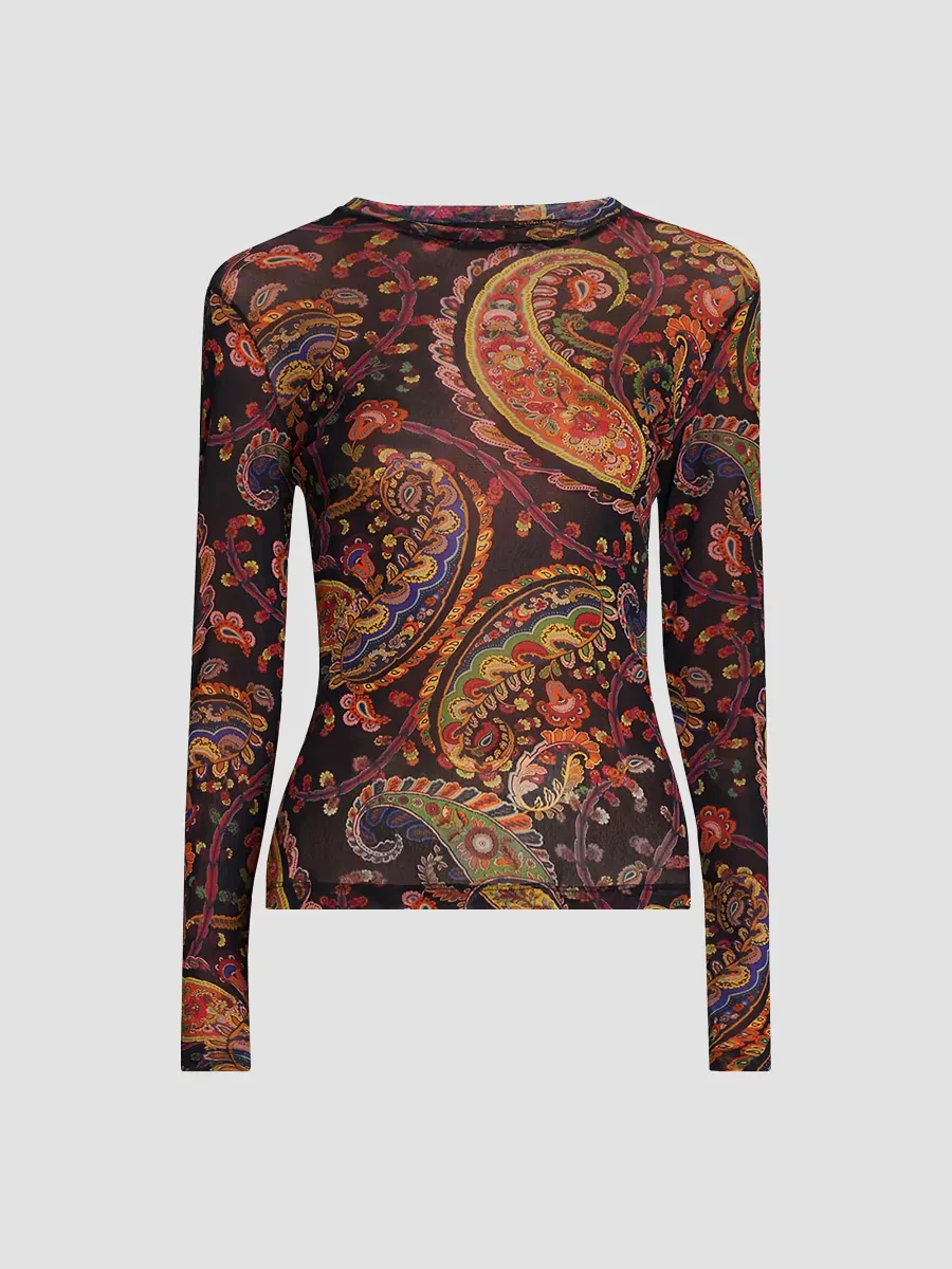 Paisley Slim-Fit Long-Sleeve Top by ETRO
