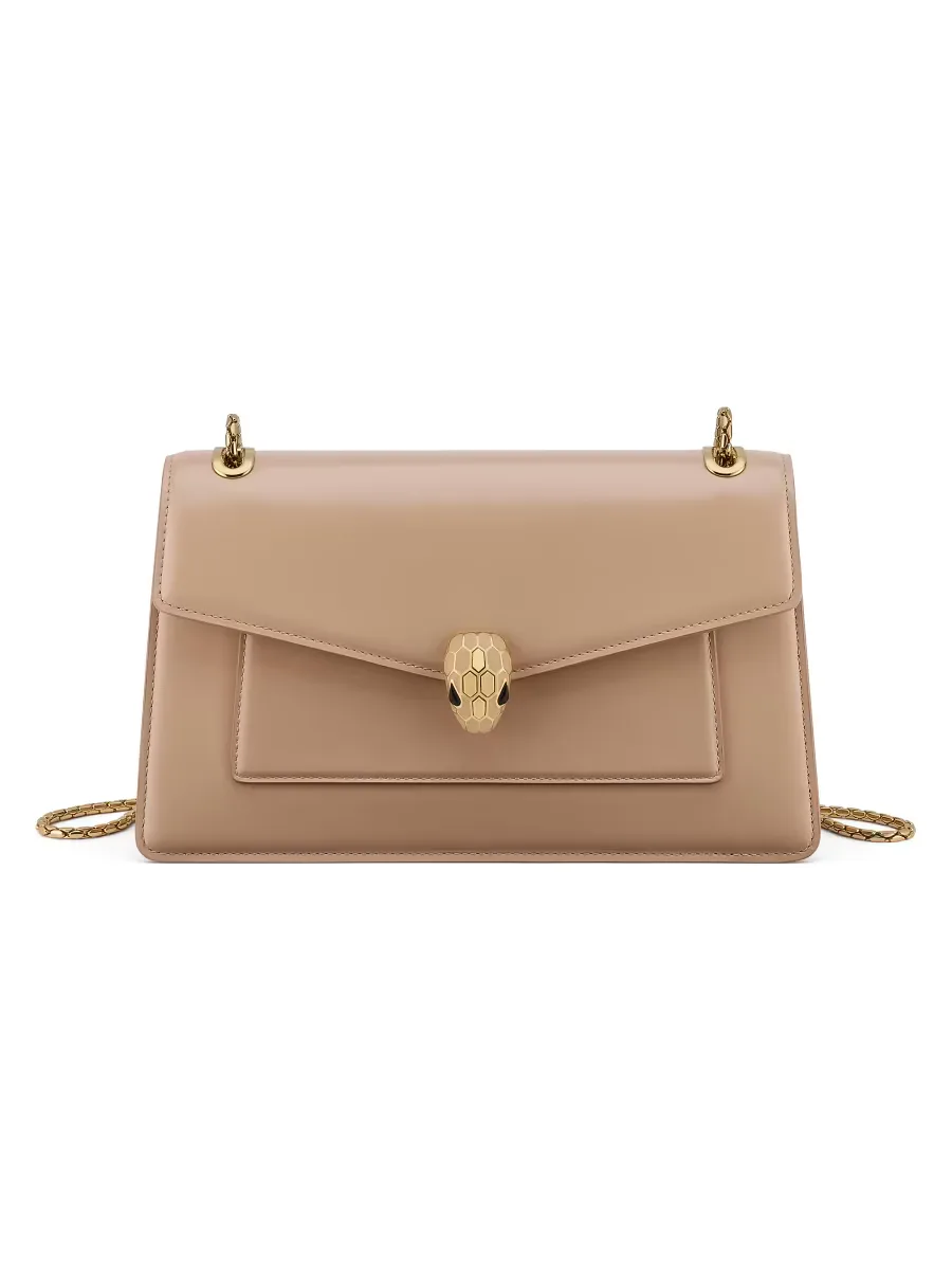 Serpenti Forever Leather Shoulder Bag by BVLGARI