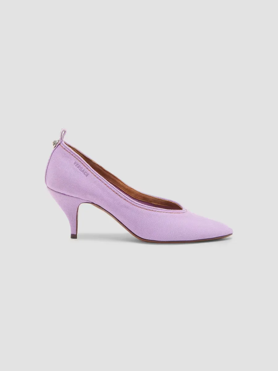 65MM Denim Pumps by Versace