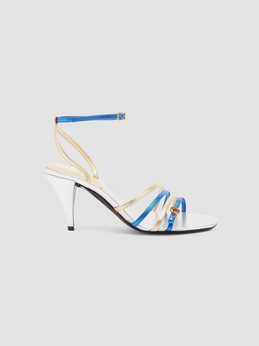 80MM Leather Sandals by Versace