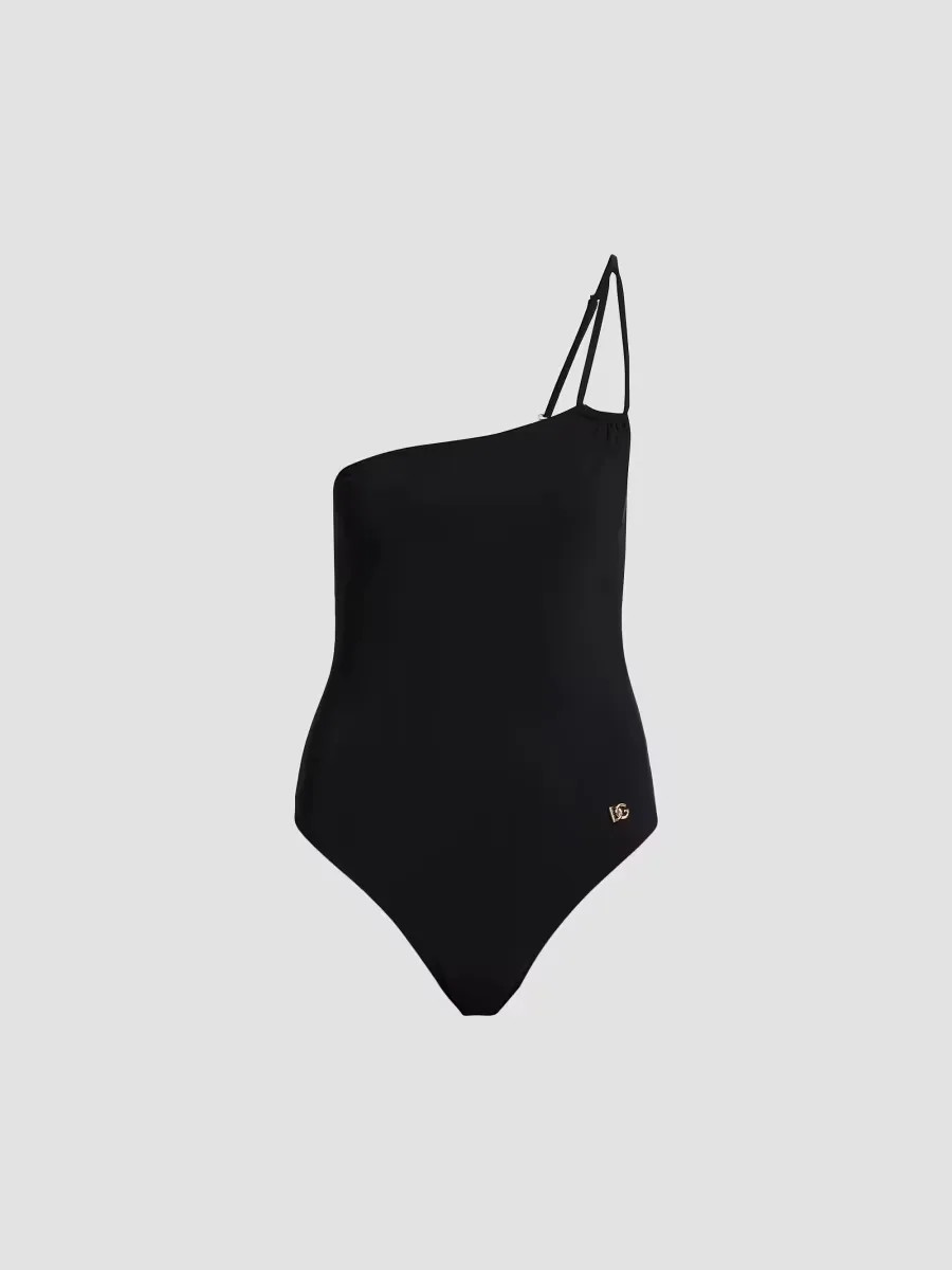 One-Shoulder One-Piece Swimsuit by Dolce & Gabbana