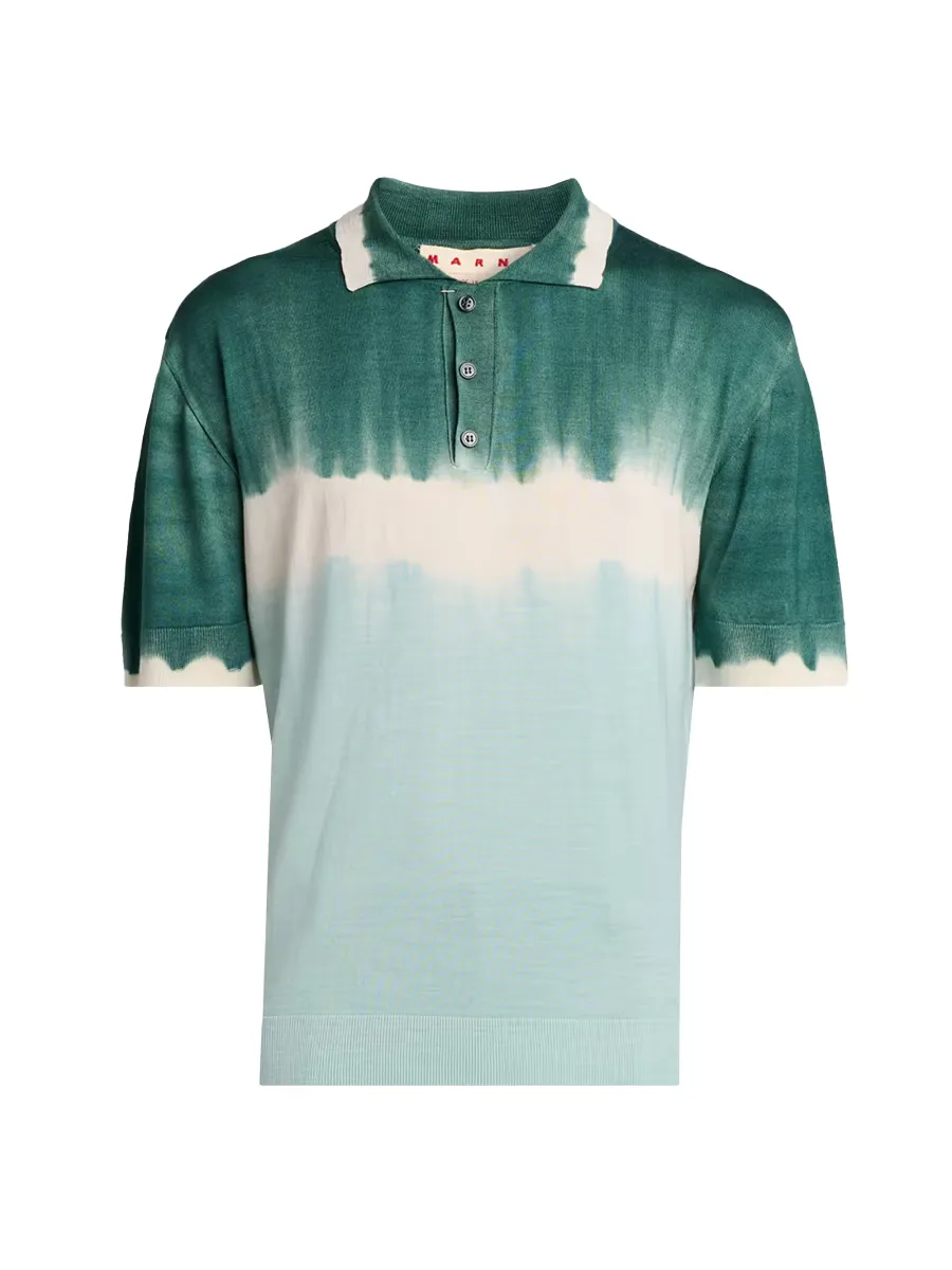Dip-Dyed Wool-Silk Polo Shirt by Marni