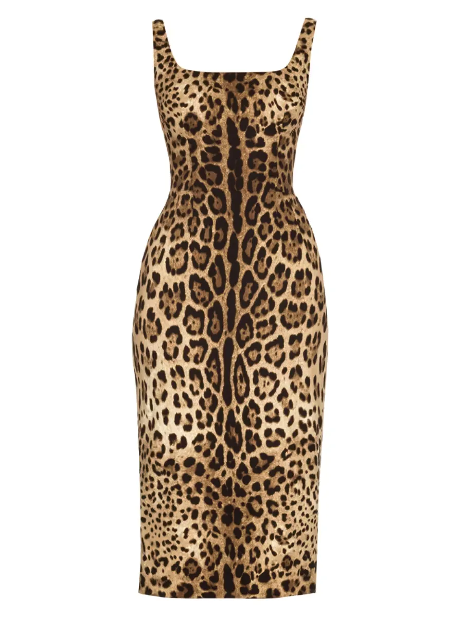 Leopard-Print Sleeveless Dress by Dolce & Gabbana