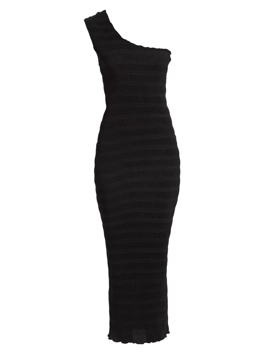 Gigi Satin One-Shoulder Midi-Dress by LIde