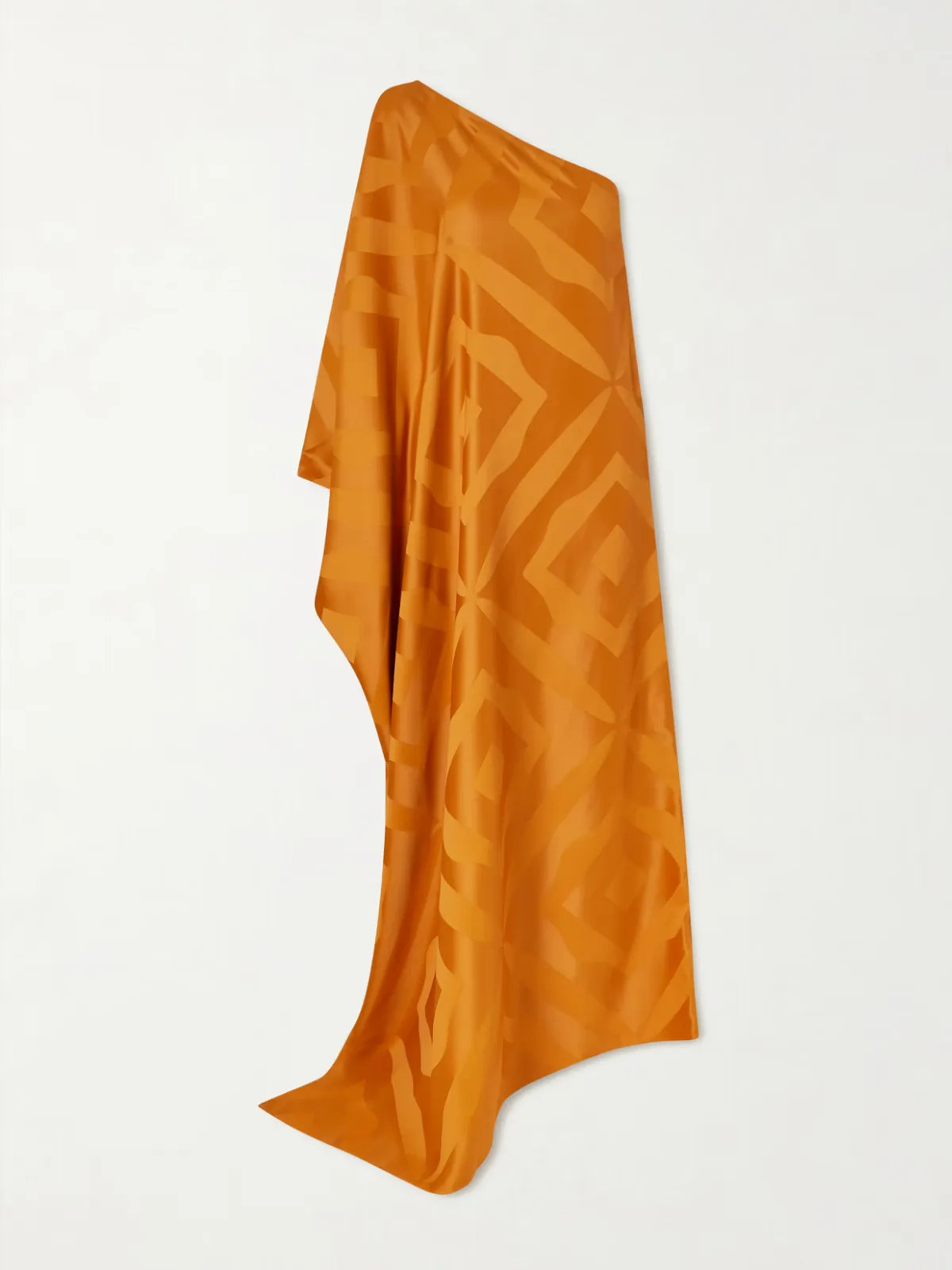 - Printed Crepe One-shoulder Gown -