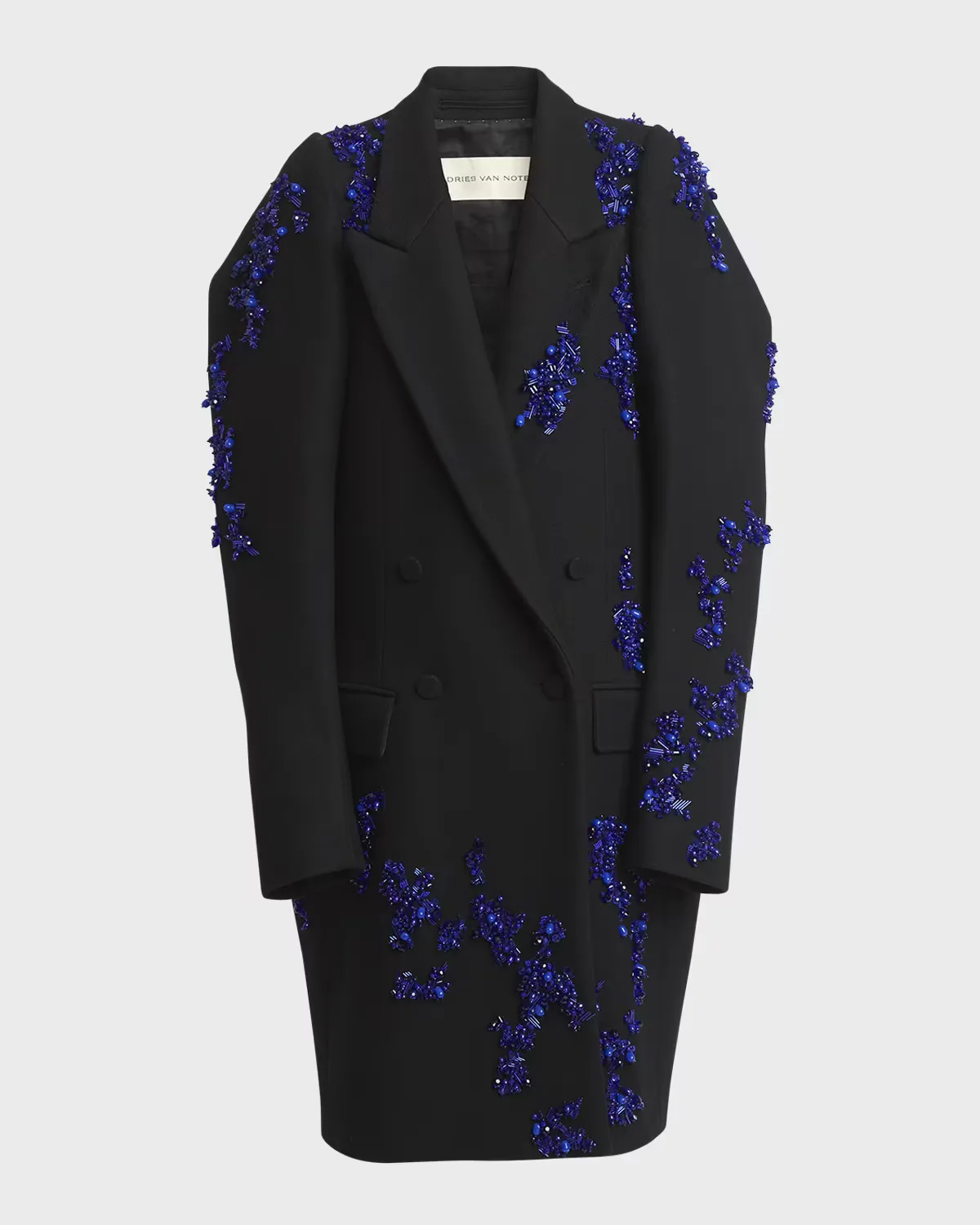 Rinky Crystal Embellished Overcoat by Dries Van Noten