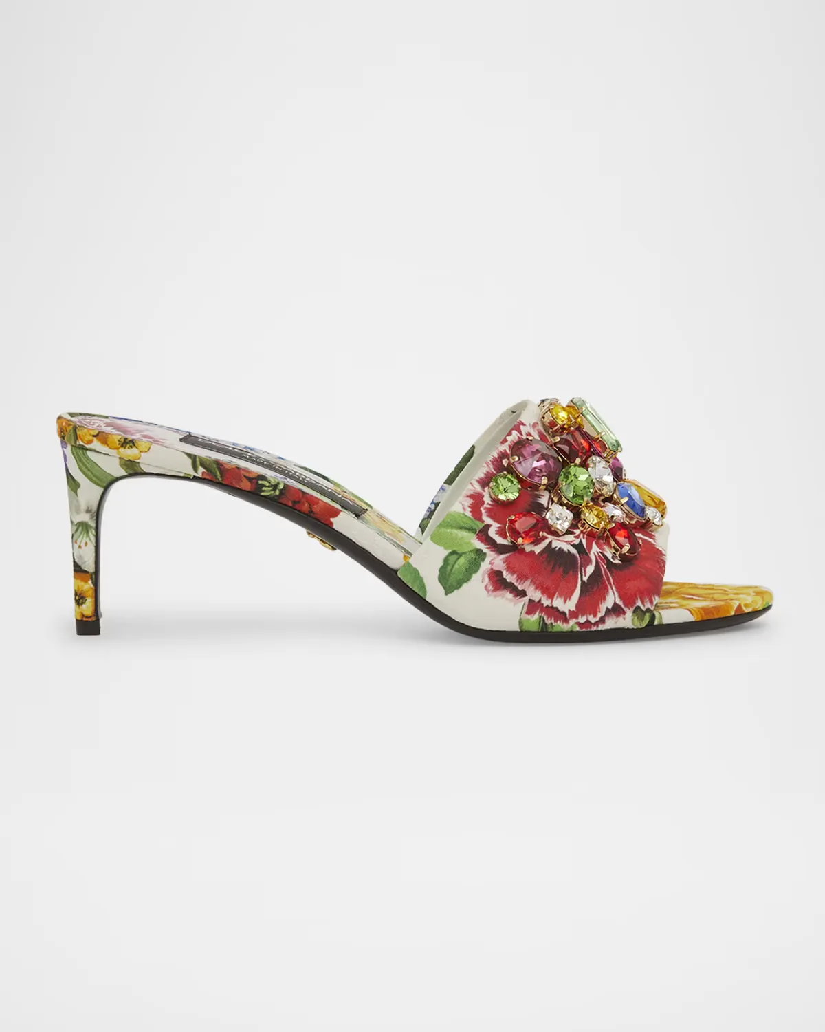 Keira Floral Jeweled Mule Sandals by Dolce & Gabbana
