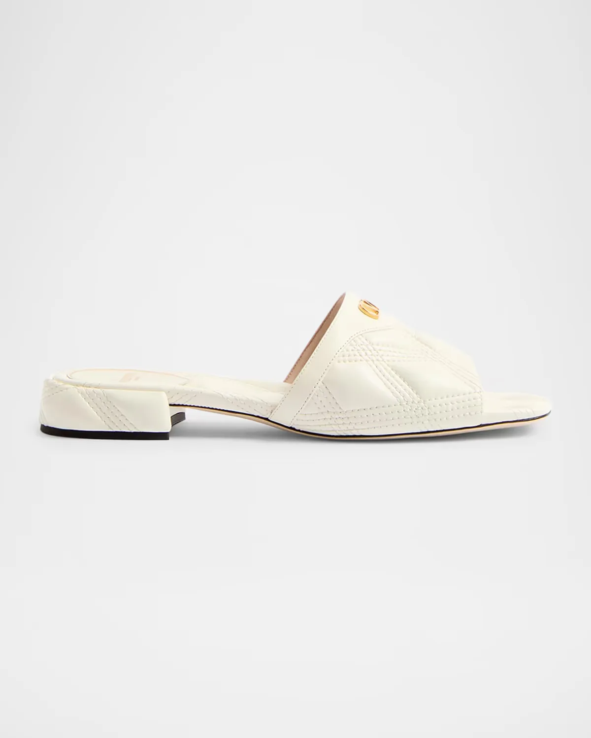 Quilted 67 VLogo Flat Slide Sandals by Valentino Garavani