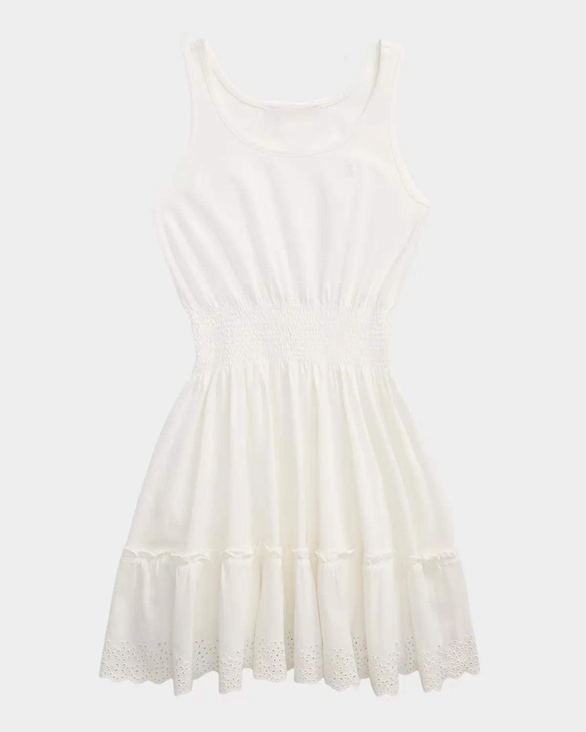 Smocked Dress with Eyelet Trim by Polo Ralph Lauren