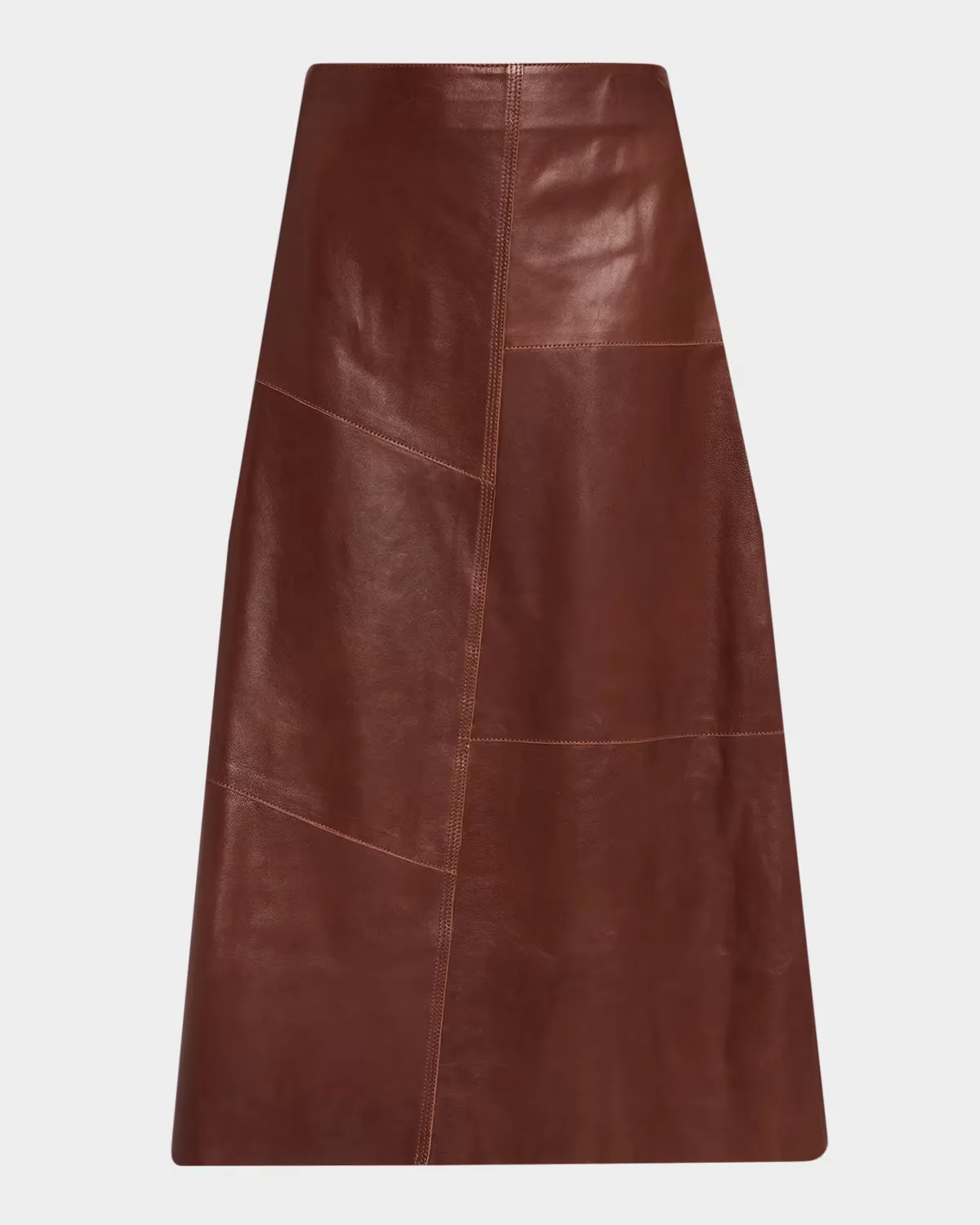 Vayenne A-Line Leather Midi Skirt by Arma