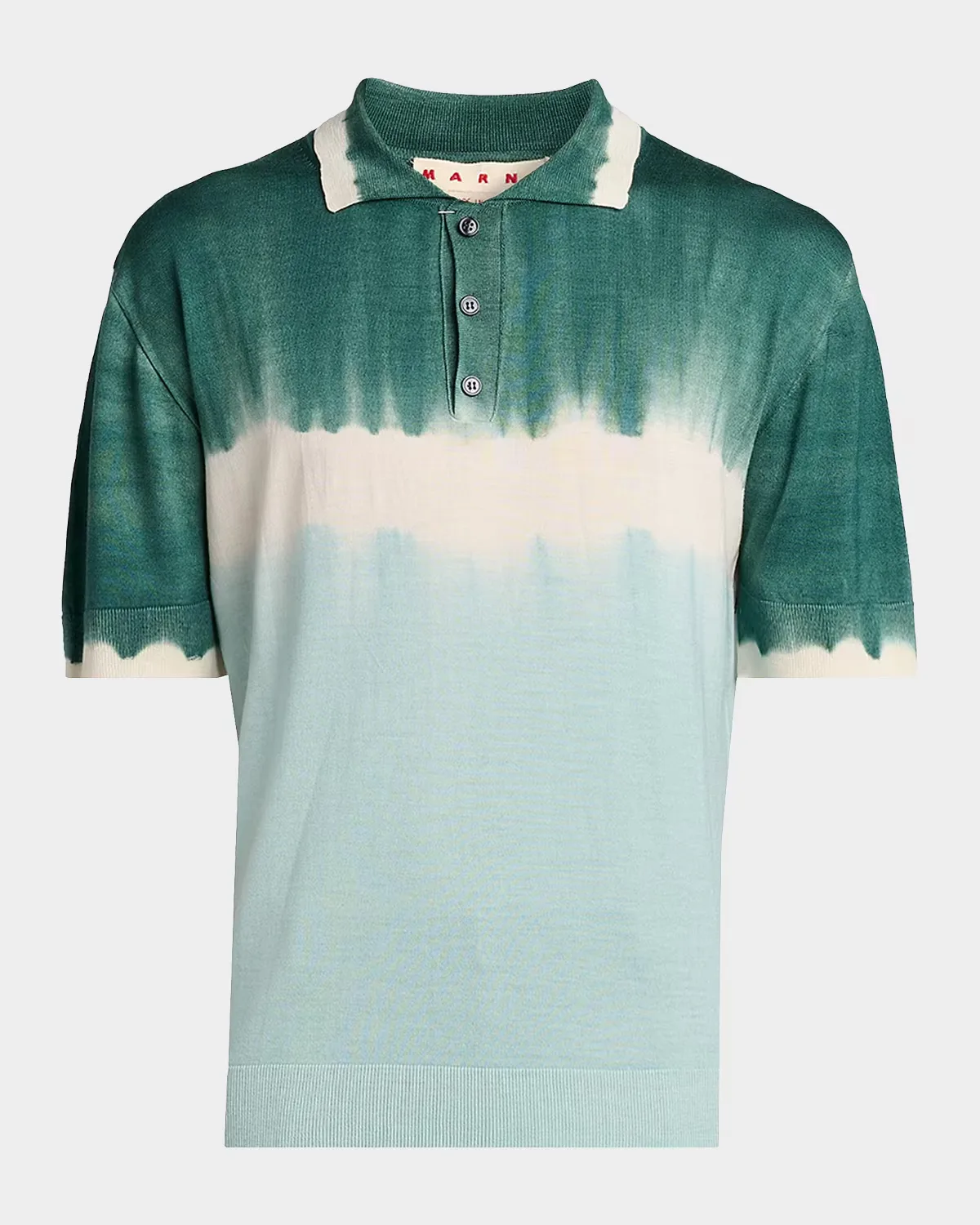 Wool and Silk Dyed Short-Sleeve Polo Sweater by Marni