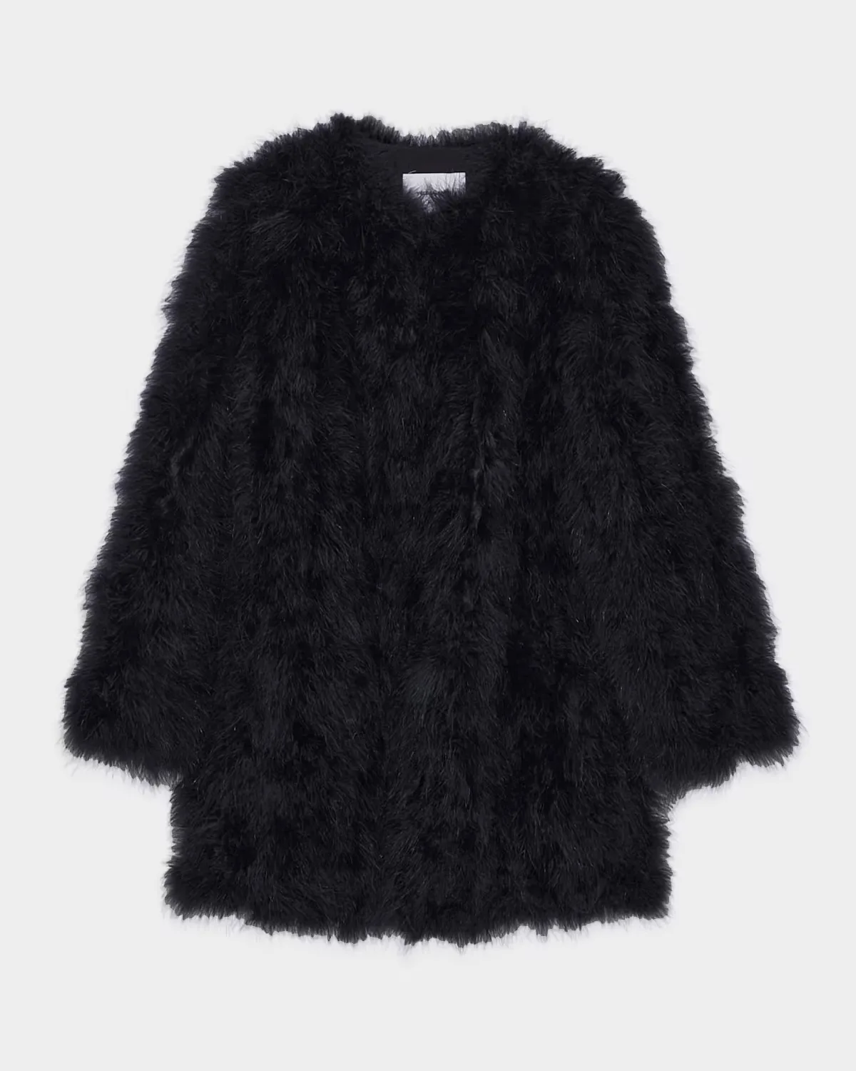 Feathered Shawl-Collar Coat by Yves Salomon