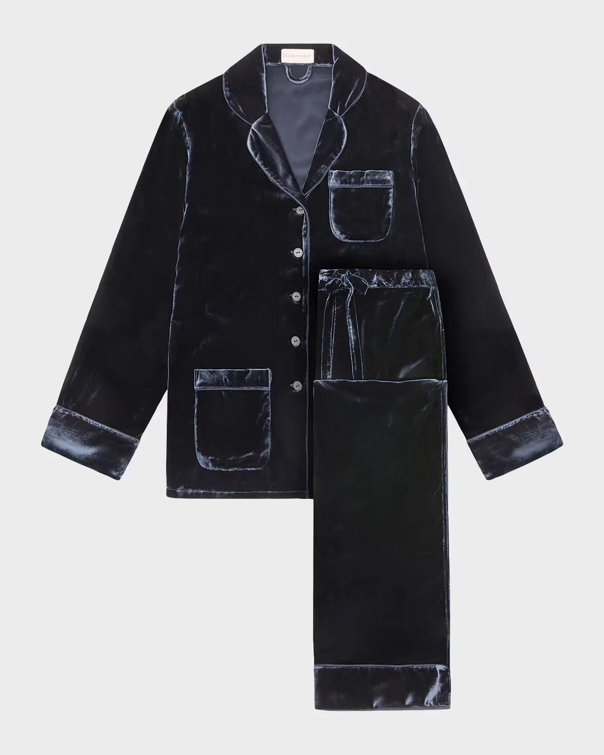 Coco Silk-Viscose Velvet Pajama Set by Olivia von Halle