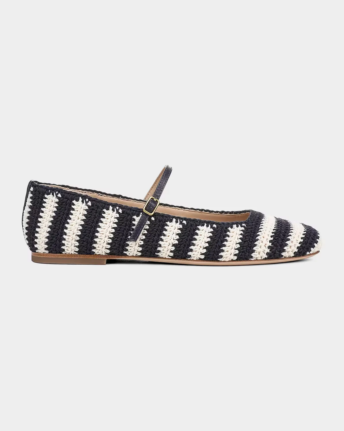 Ellie Crochet Mary Jane Ballerina Flats by Veronica Beard