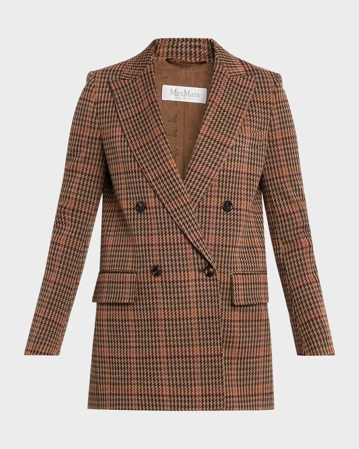 Guelfo Wool and Cotton Jersey Double-Breasted Blazer by Max Mara