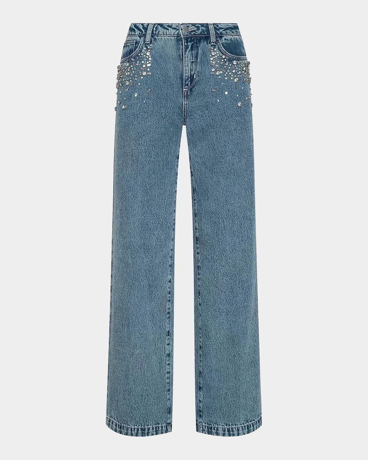 Scottie Crystal-Embellished Wide-Leg Jeans by L & apos;AGENCE