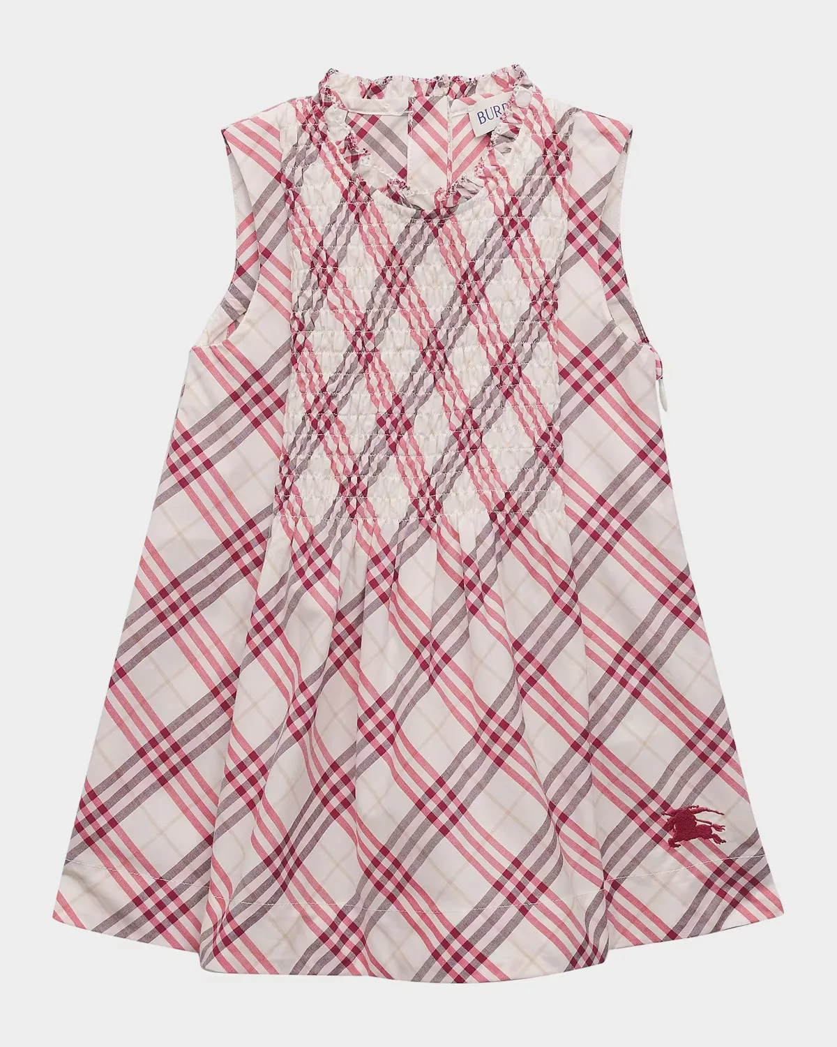 Yvette Smocked Check Cotton Dress by Burberry
