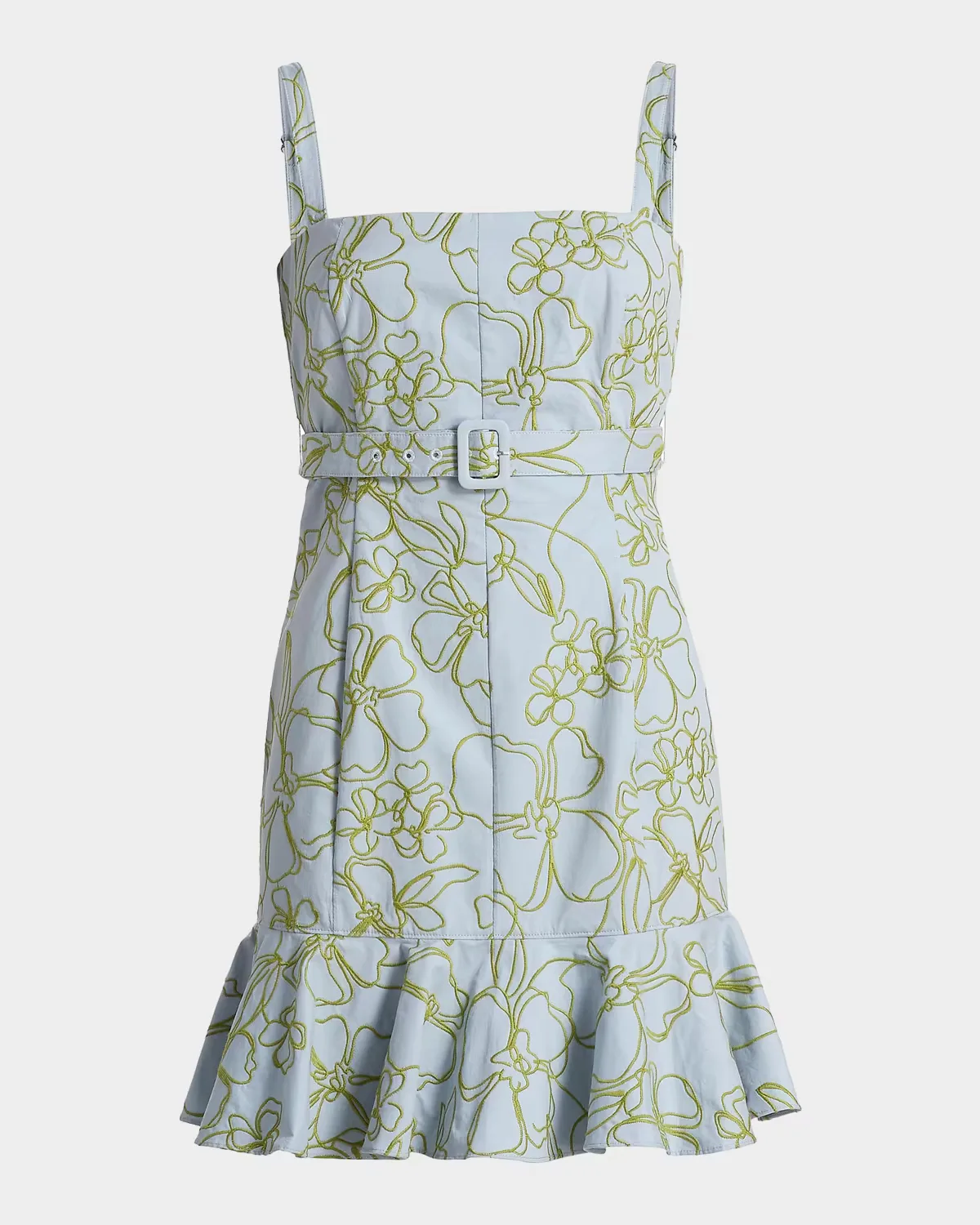 Tonya Belted Embroidered Malva Floral Minidress by Cinq  Sept