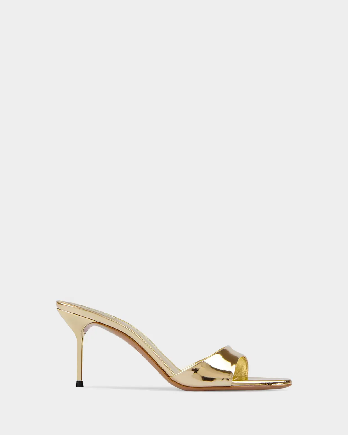 70mm Lidia Metallic Leather Mules