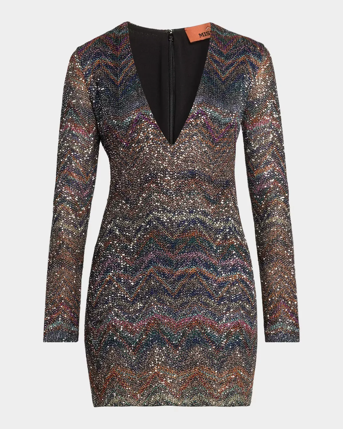 Sequin Chevron Knit Minidress by Missoni