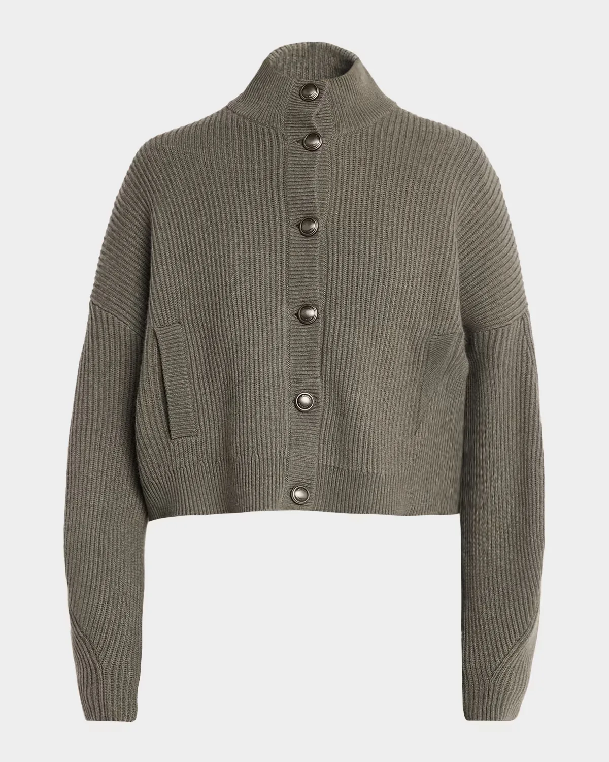 Cashmere-Blend Timeless Buttoned Sweater by Brunello Cucinelli