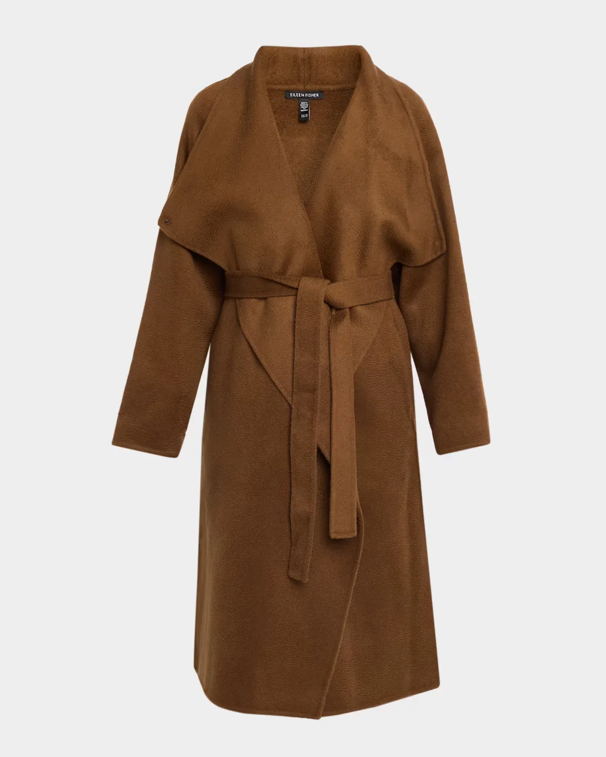 Draped Wrap-Front Wool Coat by Eileen Fisher