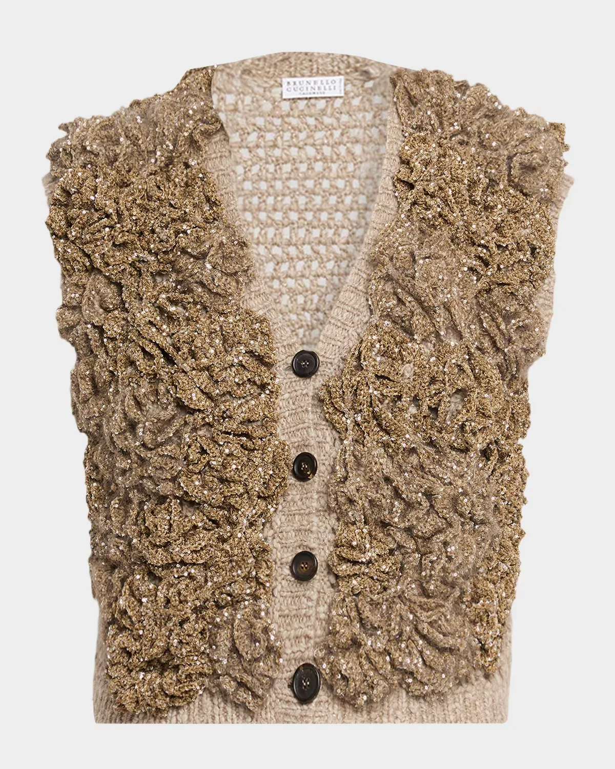 Cashmere-Blend Sequin Knitted Vest by Brunello Cucinelli