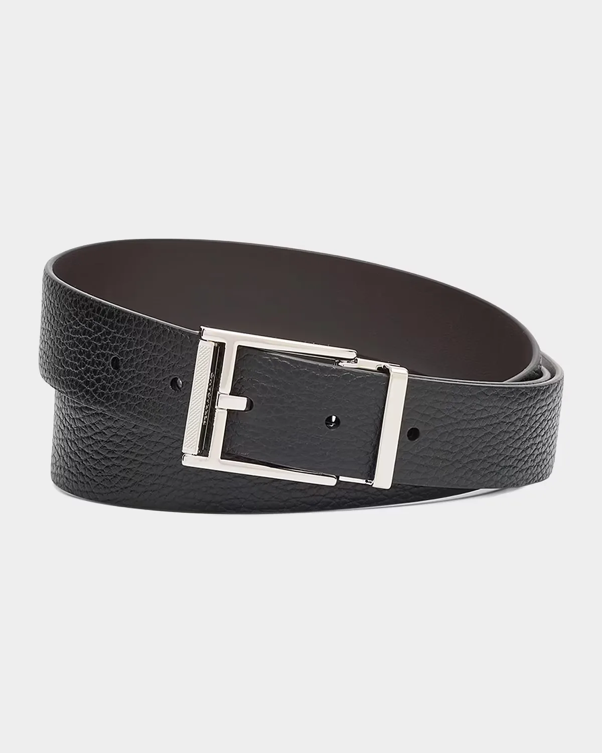 Reversible Leather Resin-Buckle Belt